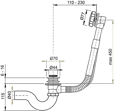 Слив перелив Timo 8004 gold