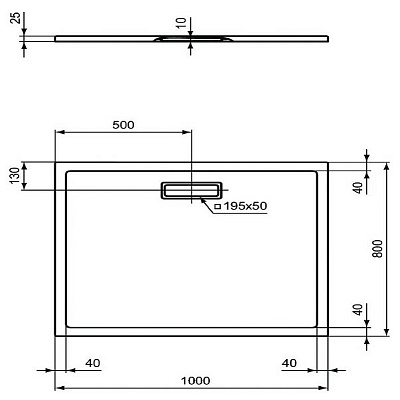Поддон для душа Ideal Standard Ultraflat New 100х80 T4468V3 Черный шелк