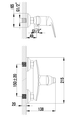 Смеситель Lemark plus Advance LM1203C для душа