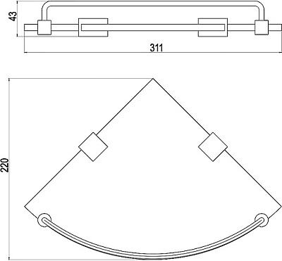 Полка в ванную стеклянная Timo Selene 10073/00 хром