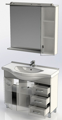 Тумба с раковиной Aquanet Глория 100 белая