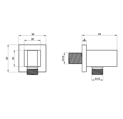Шланговое подключение с держателем WONZON & WOGHAND, Брашированное золото WW-HZ2312-BG