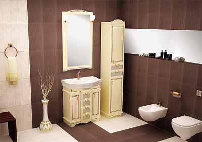 Шкаф-пенал Aquanet Луис бежевый