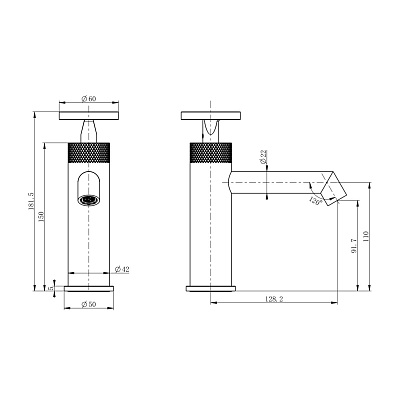 Смеситель для раковины WONZON & WOGHAND, Черный матовый WW-H1065-MB