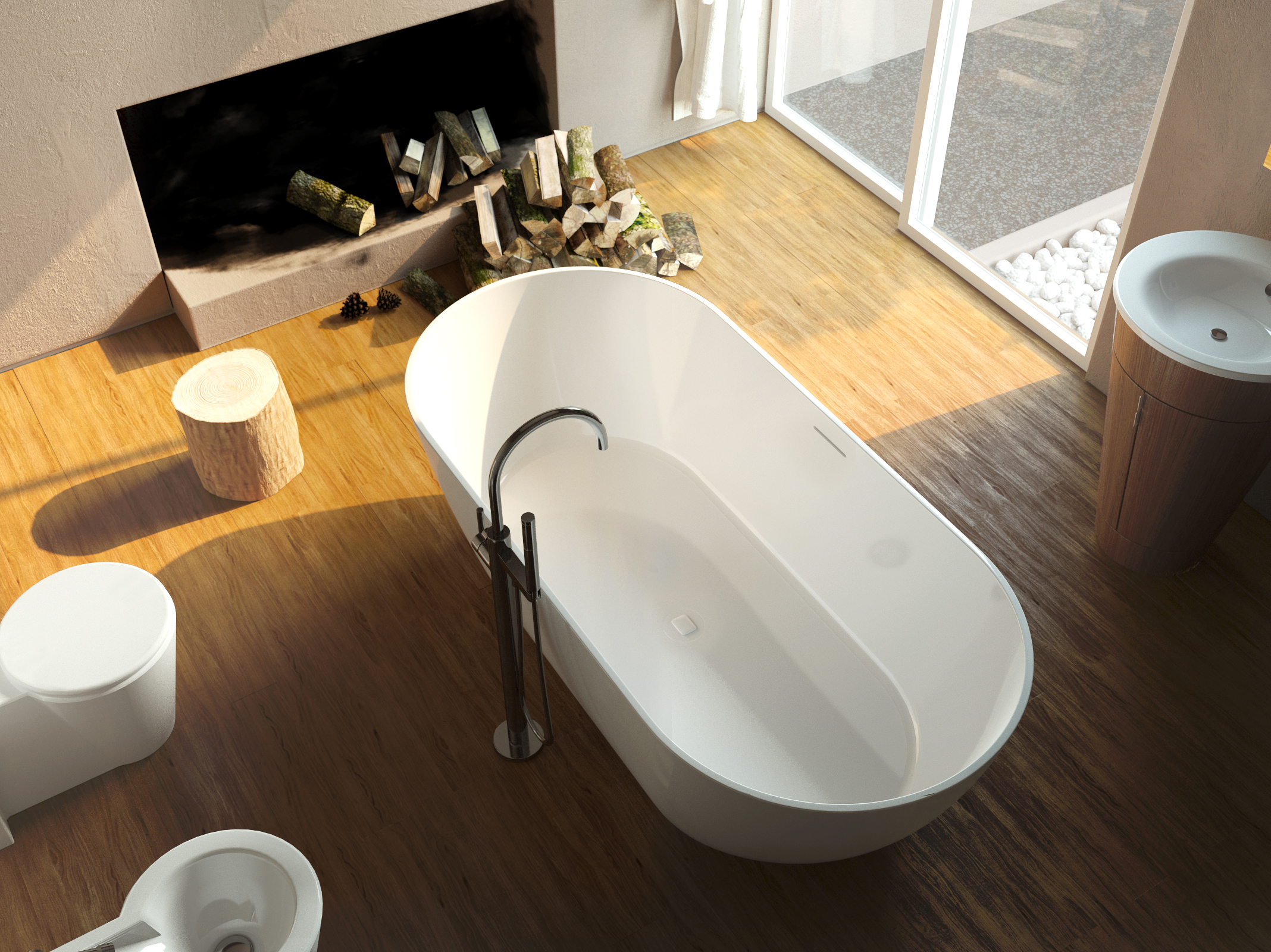 Ванна из литого мрамора ALPEN Palermo 170