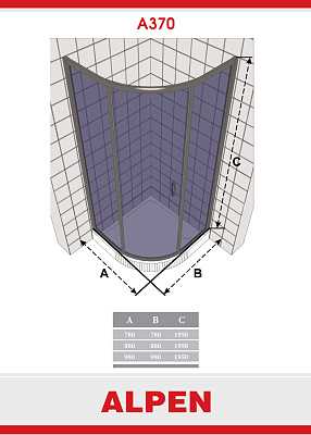 Душевая шторка ALPEN A370-80-MG