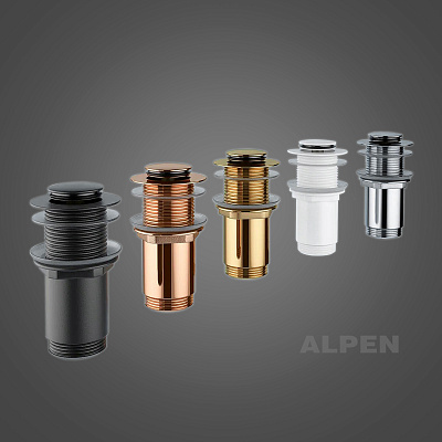 Металлический донный клапан для раковины, без перелива 2039422 ALPEN (хром)