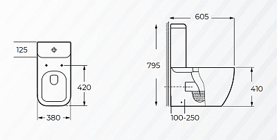 Унитаз напольный ALPEN Oregon A380S