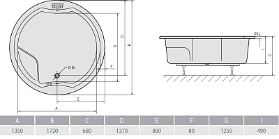 Акриловая ванна ALPEN Royal Round 172