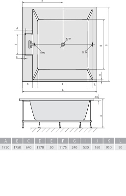 Акриловая ванна ALPEN Came 175