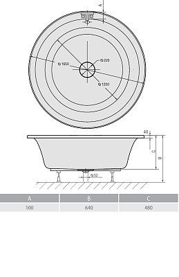 Акриловая ванна ALPEN Oblo 165