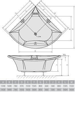 Акриловая ванна ALPEN Bermuda 155 + фронтальная панель
