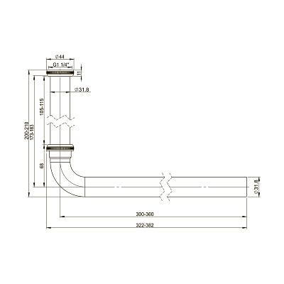Металлический сифон для раковины 2043822 ALPEN (хром)