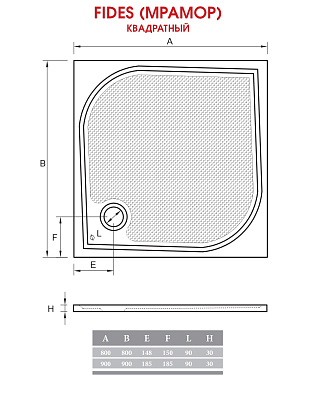 Поддон для душа ALPEN Fides 80