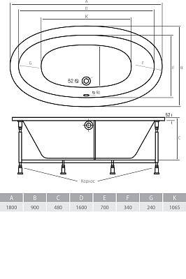 Акриловая ванна ALPEN Amur 180
