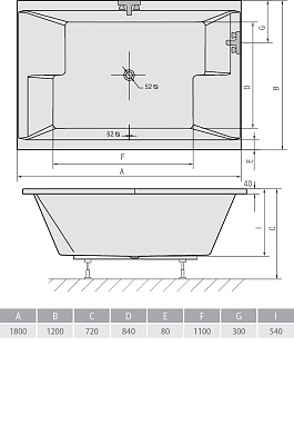 Акриловая ванна ALPEN Dupla 180