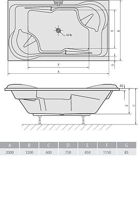 Акриловая ванна ALPEN Duo 200