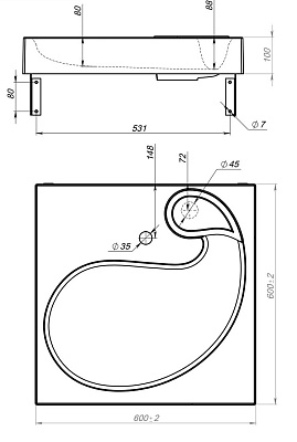Раковина встраиваемая/для установки над стиральной машиной Alpen Boston 60 см