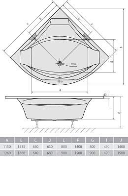 Акриловая ванна ALPEN Rosana 140