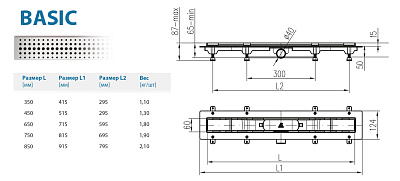 Водоотводящий желоб ALPEN Basic ALP-450B