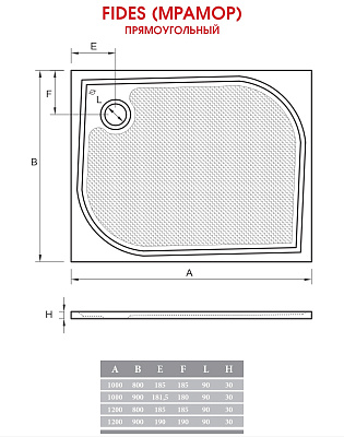 Поддон для душа ALPEN Fides 120x90