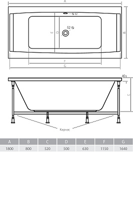 Акриловая ванна ALPEN Vesta 180