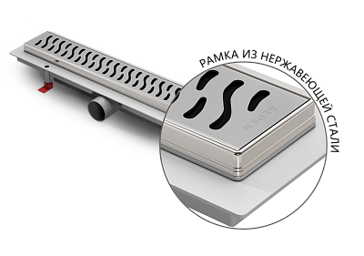 Водоотводящий желоб ALPEN Harmony ALP-450HN с рамкой