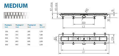 Водоотводящий желоб ALPEN Medium ALP-350M1