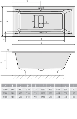 Акриловая ванна ALPEN Marlene 170