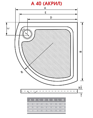 Поддон для душа ALPEN A 40-80